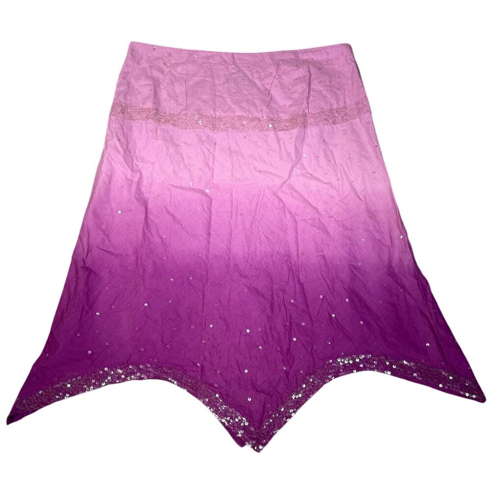 Bisou Bisou Womens Size 12 Ombre Purple Sequin Skirt *Flaws